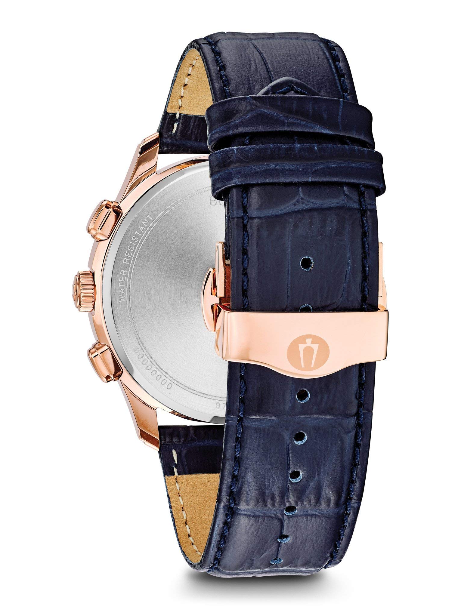 Bulova(ブローバ) メンズ クロノグラフ クォーツウォッチ レザーストラップ付き 97B170
