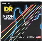 DR Strings NMCE-9 Hi-Def Neon Multi-Color K3 Coated Electric Guitar Strings - .009-.042 Light