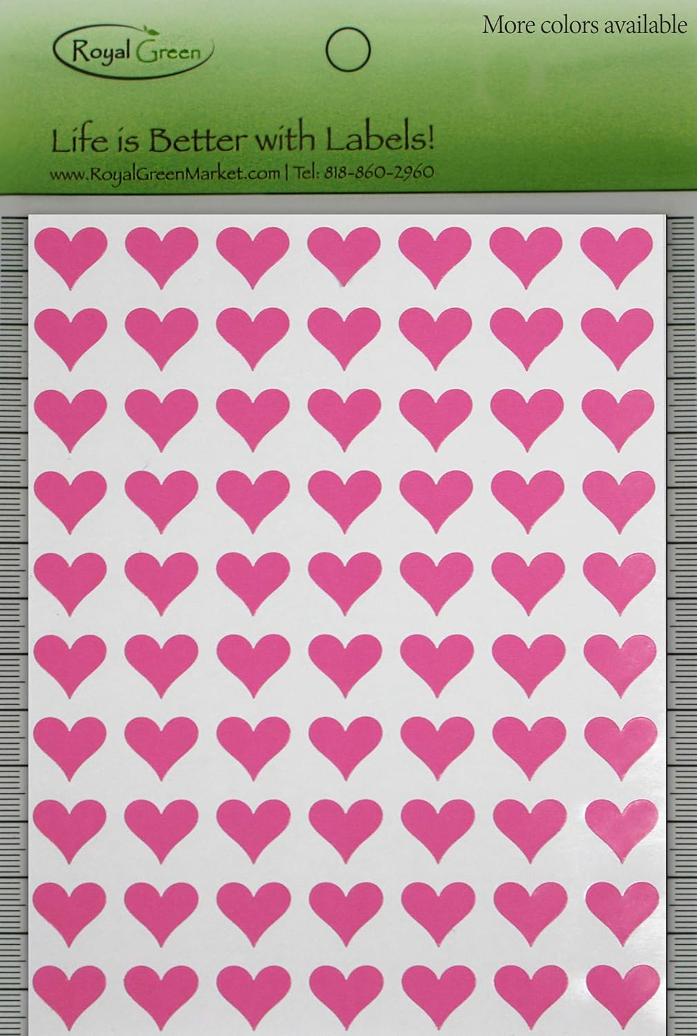 Royal Green Hearts Stickers Pink 1.3cm (13mm) Heart Labels for Gifts Packaging Seals, Crafting and Scrap-Booking 1050 Pack - Image 3