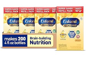 Enfamil NeuroPro Baby Formula, Infant Formula Nutrition, Triple Prebiotic Immune Blend, 2'FL HMO, & Expert-Recommended Omega-3 DHA, Perfect Choice for Baby Milk, Non-GMO, Refill Box, 31.4 Ounces (Pack of 4)