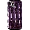 Caseative for iPhone 13 Case,Water Ripple Pattern Curly Wave Frame Soft Phone Case (Light Purple)