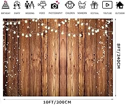 Alltten 10x8FT Brown Wood Backdrop Rustic Photo