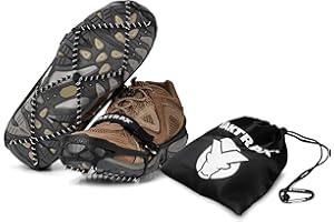 Yaktrax Pro Traction Cleats - 360-Degree Grip on Snow, Ice, & Multi-Terrain Surfaces - Elastic Outer Band w/Easy-On/Off Heel Tab & 1.4mm Stainless Steel Coils - Abrasion Resistant - Unisex