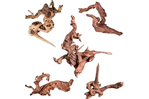 majoywoo Natural Small Coral Driftwood for Aquarium Decor Fish Tank Decorations, Assorted Driftwood Branch 4.5-7.5" 5 Pcs, Reptile Decor