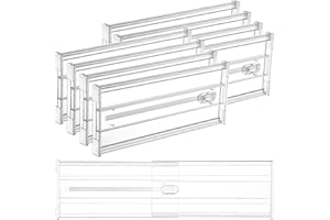 Vtopmart 8 Pack 6" Tall Upgrade Drawer Dividers for Big and Deep Drawer, 12.8"-22.3" Adjustable Expandable Dresser Drawer Organizer, Clear Plastic Separators for Dresser, Baby Supplies, Kitchenware