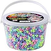 The Beadery - Kandi Kids Bucket, Pastel Bliss Multi - 1.5 Lbs Beads, Cord, Needles - 6500474