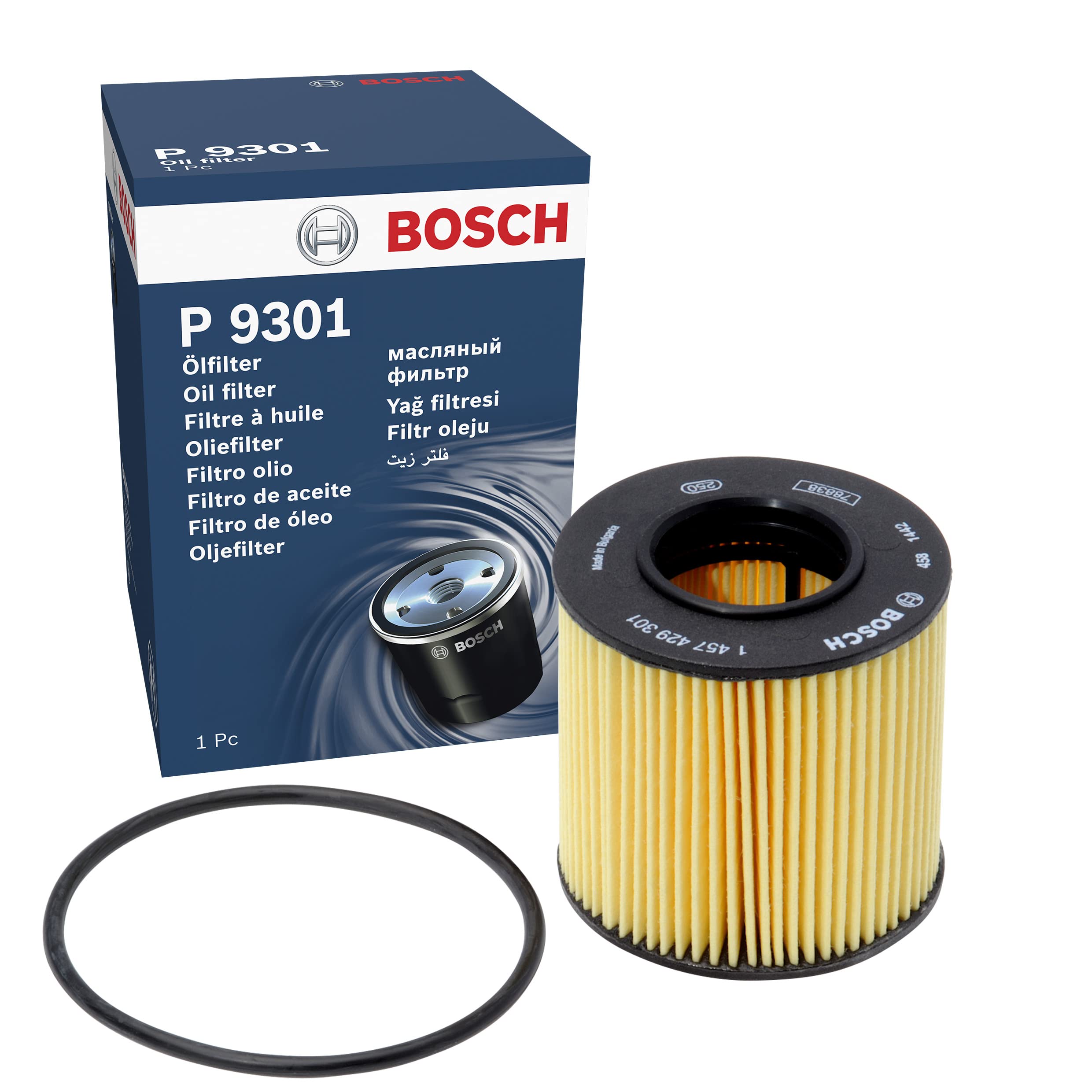 Bosch P9301 Car Oil Filter - Separates Soot and Metal Particles from Engine Oil - Provides Reliable Engine Lubrication
