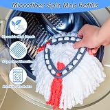 UNU 6 Pack Mop Head Replacement for Vileda Triangle Swivel Mops Red view 5