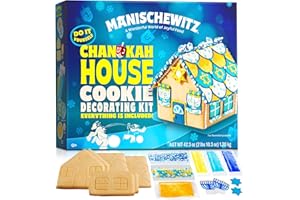 Do-It-Yourself Chanukah House Cookie Decorating Kit By Manischewitz, Easy Build Tray Included, Nut Free, Fun Hanukkah Activity for the Whole Family!