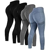 Mumucove 4 Pcs Womens Workout Leggings Tie Dye High Waisted Yoga Pants Seamless Scrunch Butt Lifting Compression Tights