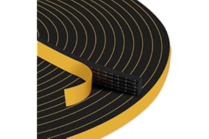 Ninsula 33Ft Door Weather Stripping, (1/2in x 1/4in), Strong Adhesive, Sound Proof, Door Insulation, Weatherproof Foam Tape for Doors, Weatherstripping for Doors Frames, Windows