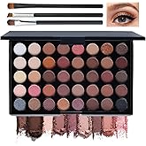 40 Colors Eyeshadow Palette Makeup Set with Eyeshadow Brush,Flawless Glitter Eye Shadow Palette Makeup,Highly Pigmented Neutr
