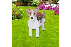 strolfay Jack Russell Dog Planter Plant Pots,Cute Dog Flower Planter,Gifts for Pet Lovers,Unique Animal Plant Pots,Office,Indoor Outdoor Garden Decor(9.45 * 6.97 * 12.2in)