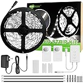RAYZEEK Wireless Motion Activated LED Strip Lights,19.7FT LED Strip Lights with Power Adapter,RF Wireless Motion Sensor Control Dimmer,Timing,Cool White (1×Controller+2×Motion Sensor)