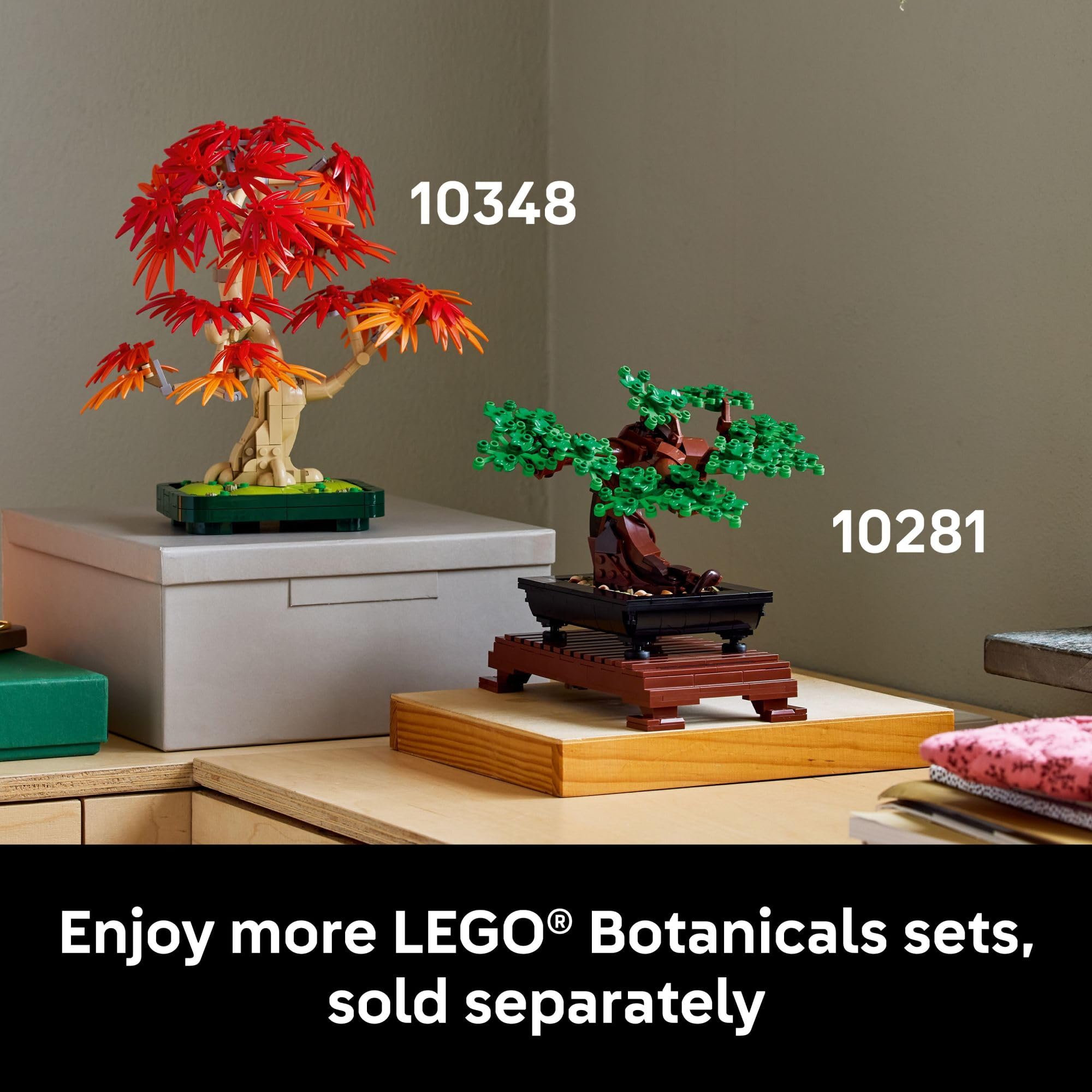 LEGO Botanicals Kit de construcción de árbol bonsái de arce rojo japonés para adultos mayores de 18 años - Decoración única para el hogar DIY para habitación u oficina - Idea de regalo de inauguración para un nuevo hogar - Decoración de plantas para escritorio o estantería - 10348