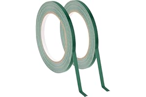 SICCOMA Green Floral Tape 2 Pack 1/4" Flower Stem Wrap Adhesive Tape for Bouquet Stem Wrapping Wedding Bouquet Tape for Binding Flowers and Floral Crafts (2PCS, 1/4”x98FT/Roll)