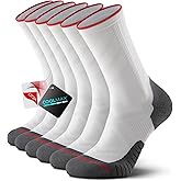 RUIXUE COOLMAX Performance Running Socks Men Women, Cushioned Crew Athletic Socks for Men Moisture Wicking 3 Pack