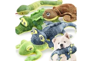 Stuffed Animal Dog Toys, 5 Pack Tough Squeaky Dog Toys, Plush Toys Assortment, Great Value Dog Toys Bundle, Woodland Series D