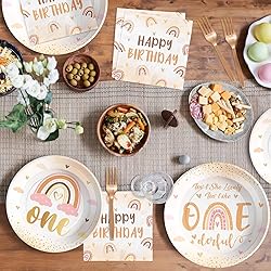 96Pcs Boho Rainbow 1st Birthday Decorations Isn't