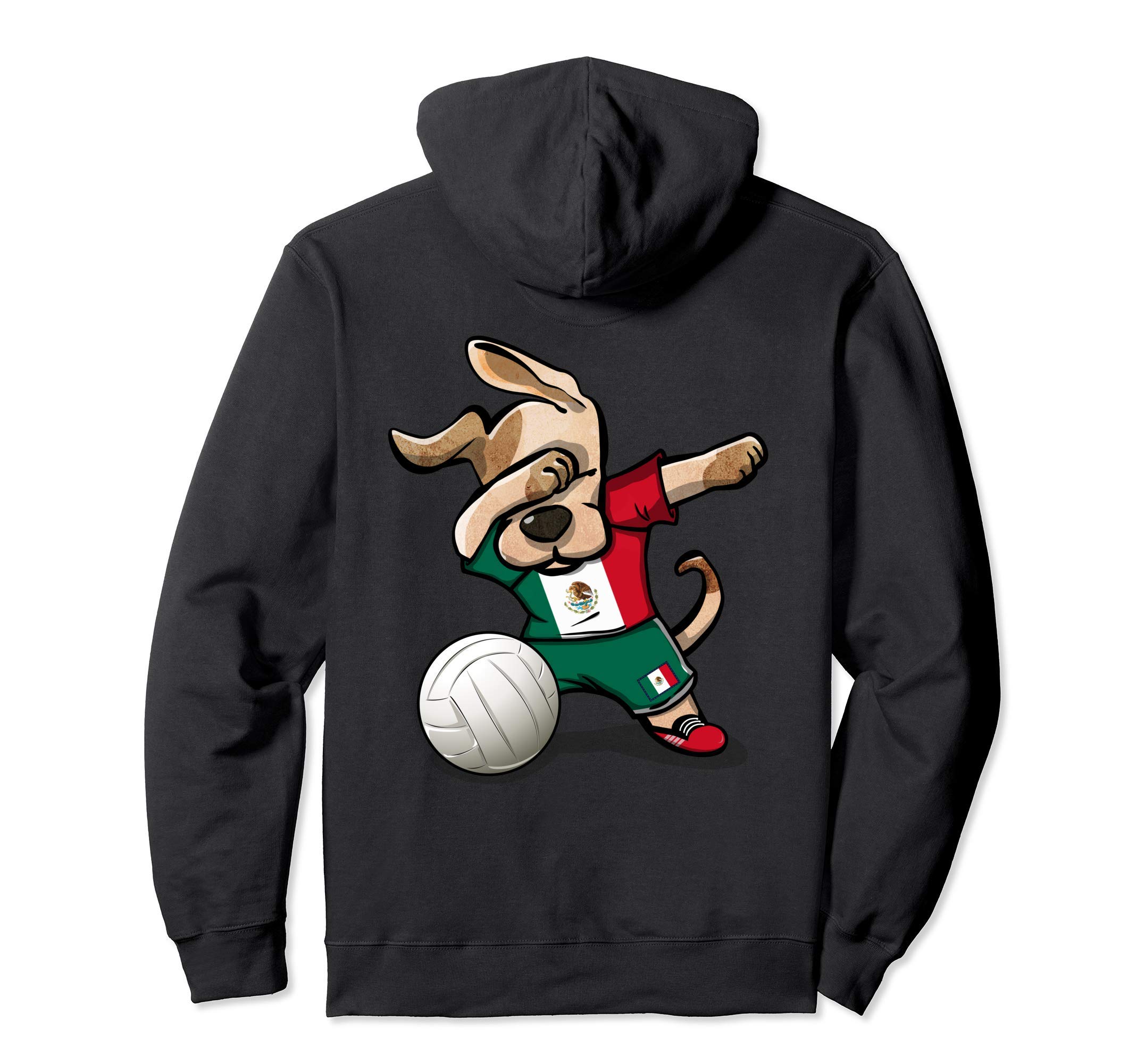 Dabbing Dog Proud Mexico Volleyball Lovers - Mexican Flag Pullover Hoodie