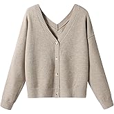 ChooTeeYeen Womens Double V-Neck Long Sleeve Button Up Oversized Cardigan Sweaters for Women