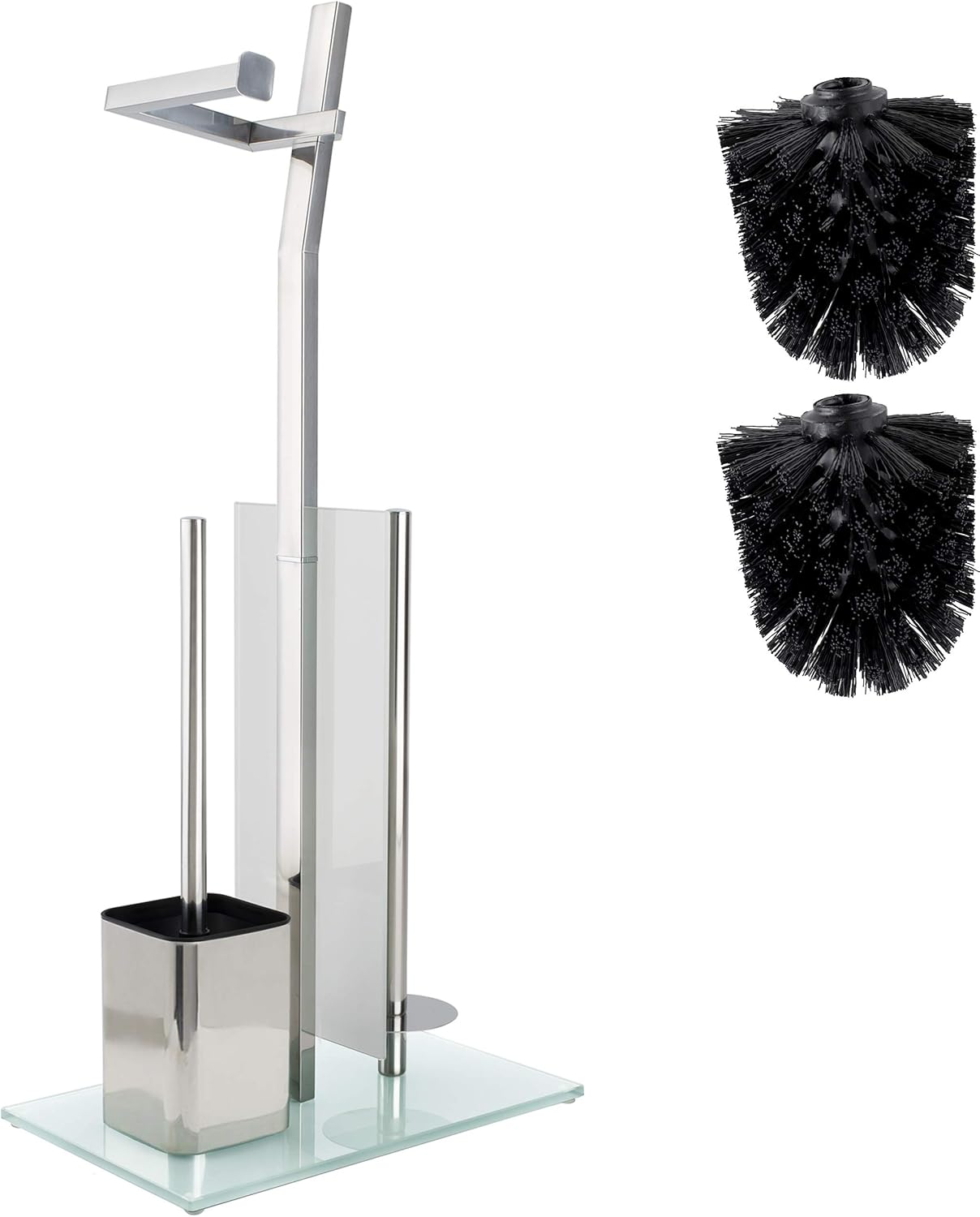 WC set with roll holder Shiny chrome Toilet paper holder