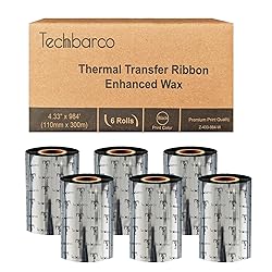6 Rolls 4.33" x 984'(110mmx300m) Enhanced Wax