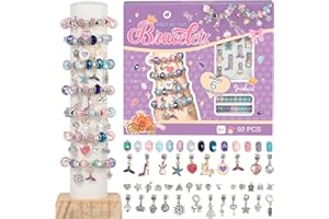 Deinduser Charm Bracelet Making Kit, Jewelry Making Supplies, Charms for Jewelry Making, Craft Kit for Your Princess, Gift for Your Princess