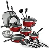 Tramontina PrimaWare 18 Pc Aluminum Nonstick Cookware Set, Red