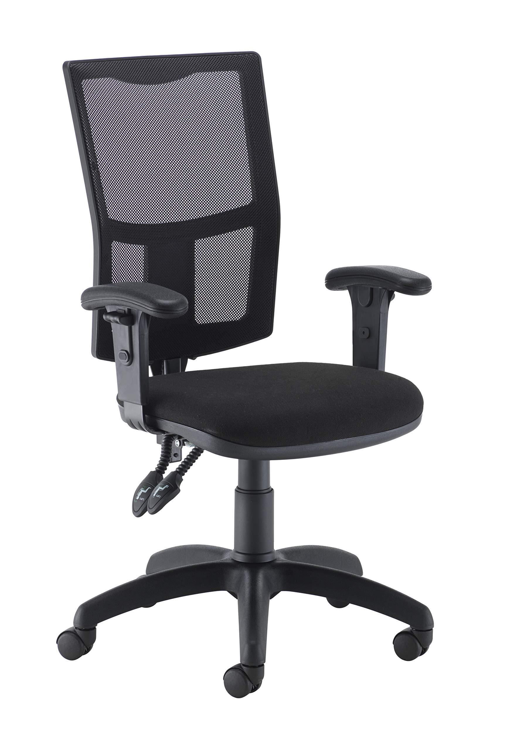 Office Hippo Mesh Back Desk Chair, Ergonomic Home & Office Chair With Height Adjustable Seat & Arms, Lumbar Support For Extra Comfort, Computer Chair For Daily Use - Black
