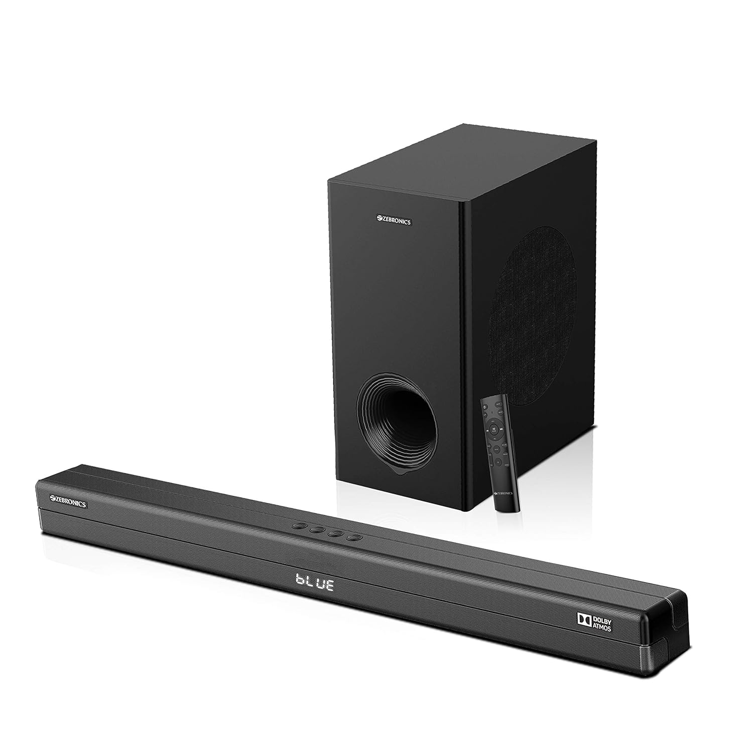 Zebronics Zeb-Juke Bar 9700 Pro Dolby Atmos Soundbar Home Theatre with Wired Subwoofer (450W, 2.1.2 Channel, 4K HDR, Triple HDMI)
