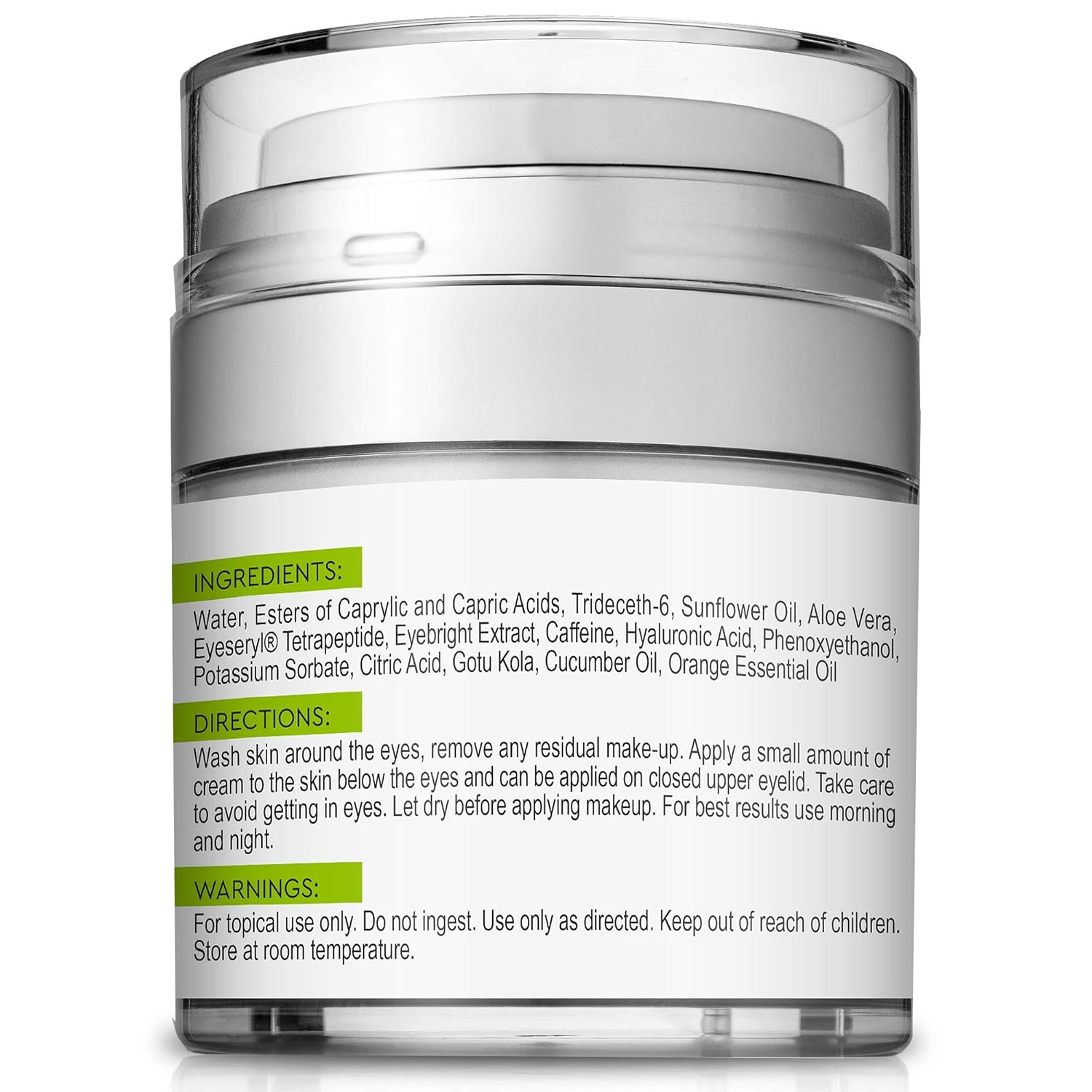 Eye Cream - Reduce Dark Circles, Puffiness and Under Eye Bags - Effective Anti-Wrinkles Treatment - Anti-Aging Eye Gel with Hyaluronic Acid, Gotu Kola Extract, Caffeine - Refreshing Eye serum: Beauty