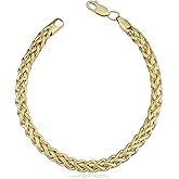 Kooljewelry 14k Yellow Gold Filled Heavyweight Unisex 6 mm Franco Link Chain Bracelet