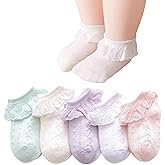 Mini angel Baby Lace Socks Baby Girl Double/Eyelet Lace Ruffle Frilly Socks for Newborn Infant and toddlers Gift Set