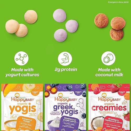 Happy Baby Organics Creamies Freeze-Dried Veggie Fruit Snacks