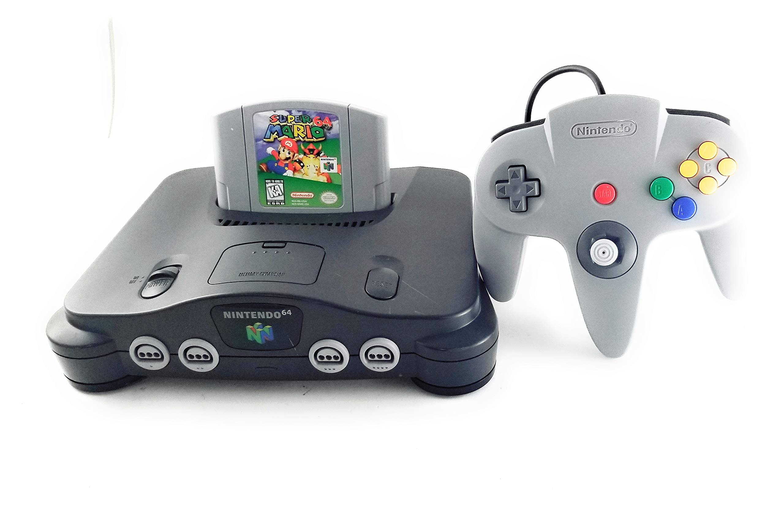 N64 System with Controller, Hookups, and Super Mario 64