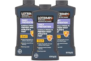 Lotrimin AF Athlete's Foot Daily Prevention Medicated Foot Powder, Tolnaftate Antifungal, Clinically Proven Prevention of Most Athlete's Foot, 3 Ounce (90 Grams) Bottle (Pack of 3)
