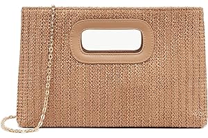 LIADREEM Straw Purse Top Handle Clutch Bag, Woven Beach Shoulder Crossbody Bag Raffia Handbag Raffia Summer Vacation Tote