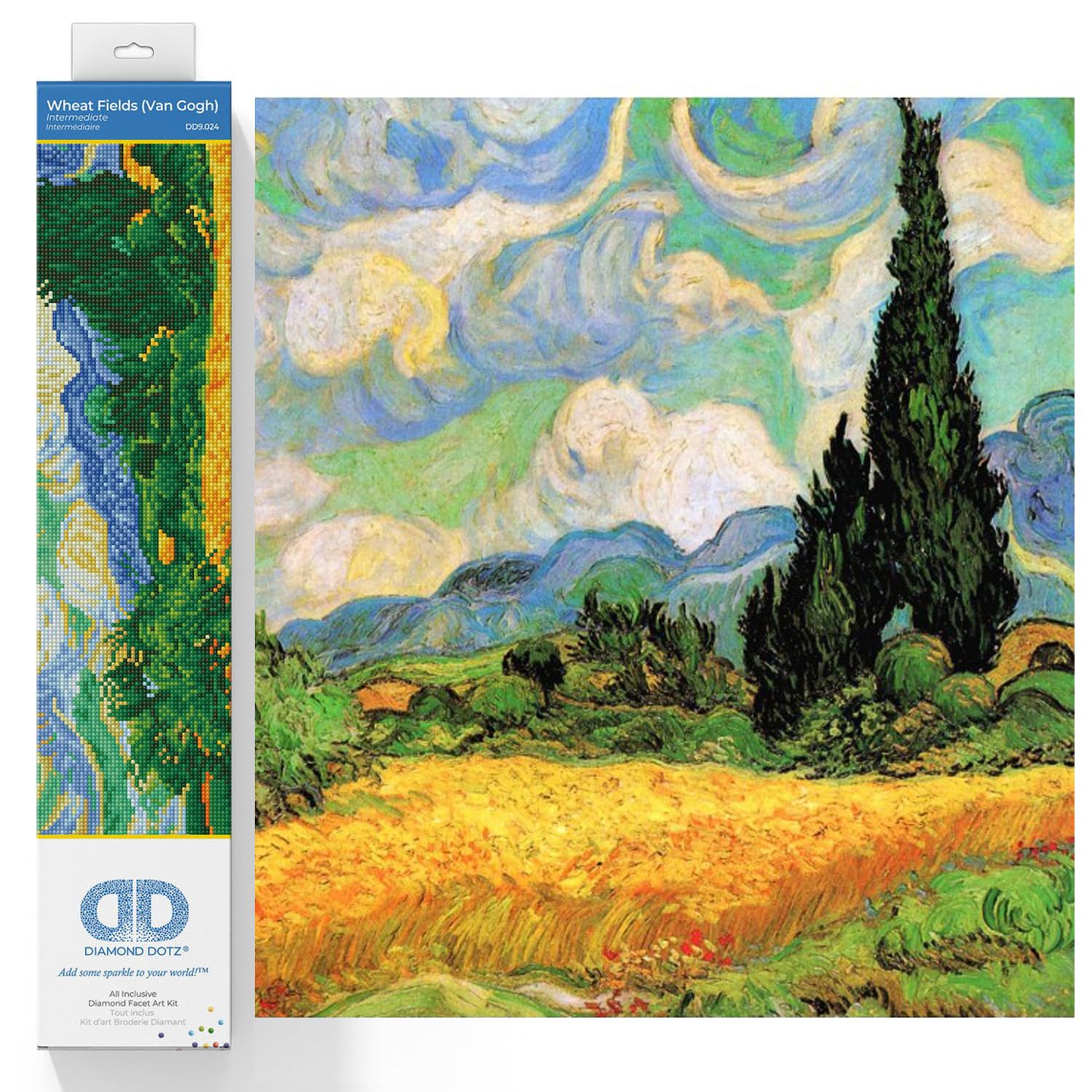 DIAMOND DOTZ Painting, Intermediate Kit, DD9, Wheat Fields, 50.8 x 39cm