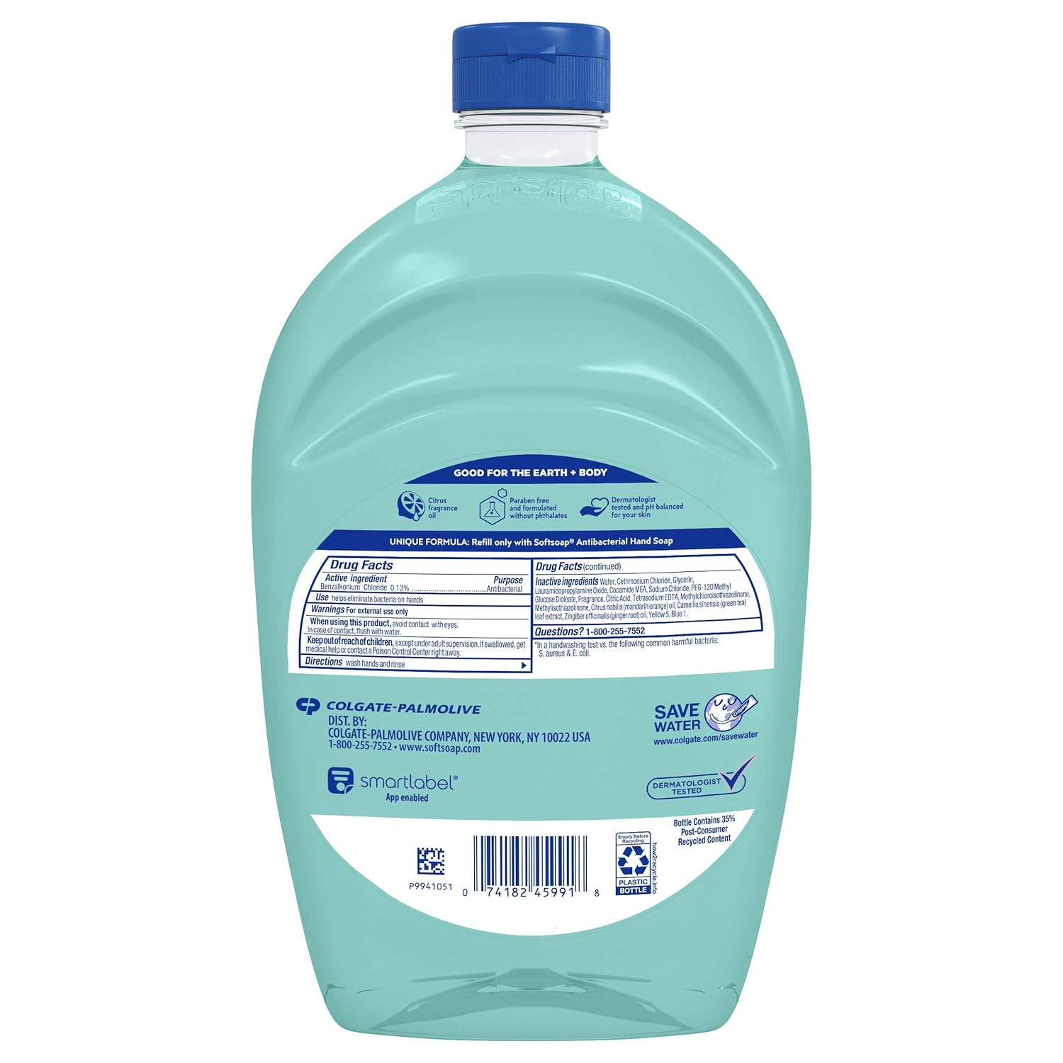 Softsoap - US05266A SOFTSOAP Antibacterial Liquid Hand Soap Refill, Fresh Citrus, 50 Ounce Bottle, Bathroom Soap, Bulk Soap, Moisturizing Antibacterial Hand Soap (Pack of 6): Industrial & Scientific