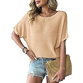 Dokotoo Womens Short Sleeve Sweaters 2026 Summer Lightweight V Neck Pullover Tops Dressy Business Casual Blouses Clothes