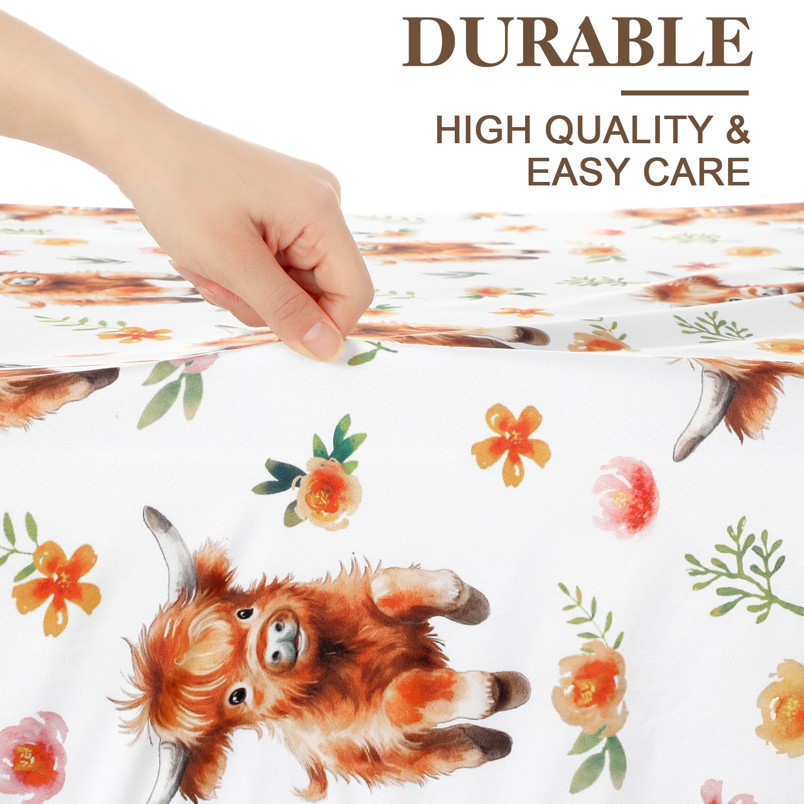 Croknit 4 Pcs Highland Cow Fitted Standard Crib Sheet 52