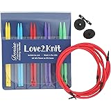 Denise Needles Love2Knit Interchangeable Knitting Needle Set Sizes 5-9, Acrylic, Multicolour, 12.7x12.7x1.27 cm