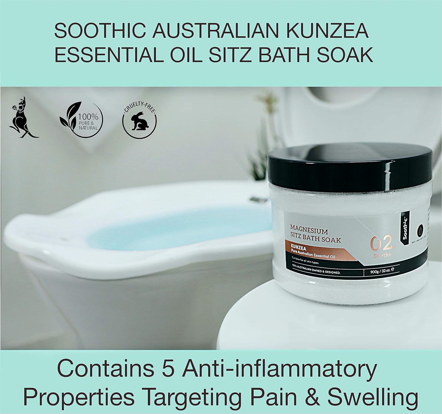 Soothic Sitz Bath for Toilet Seat - Postpartum Care, Hemorrhoid Treatment, or Yoni Steam - Soothe Your Lower Body Back Naturally: Health & Personal Care