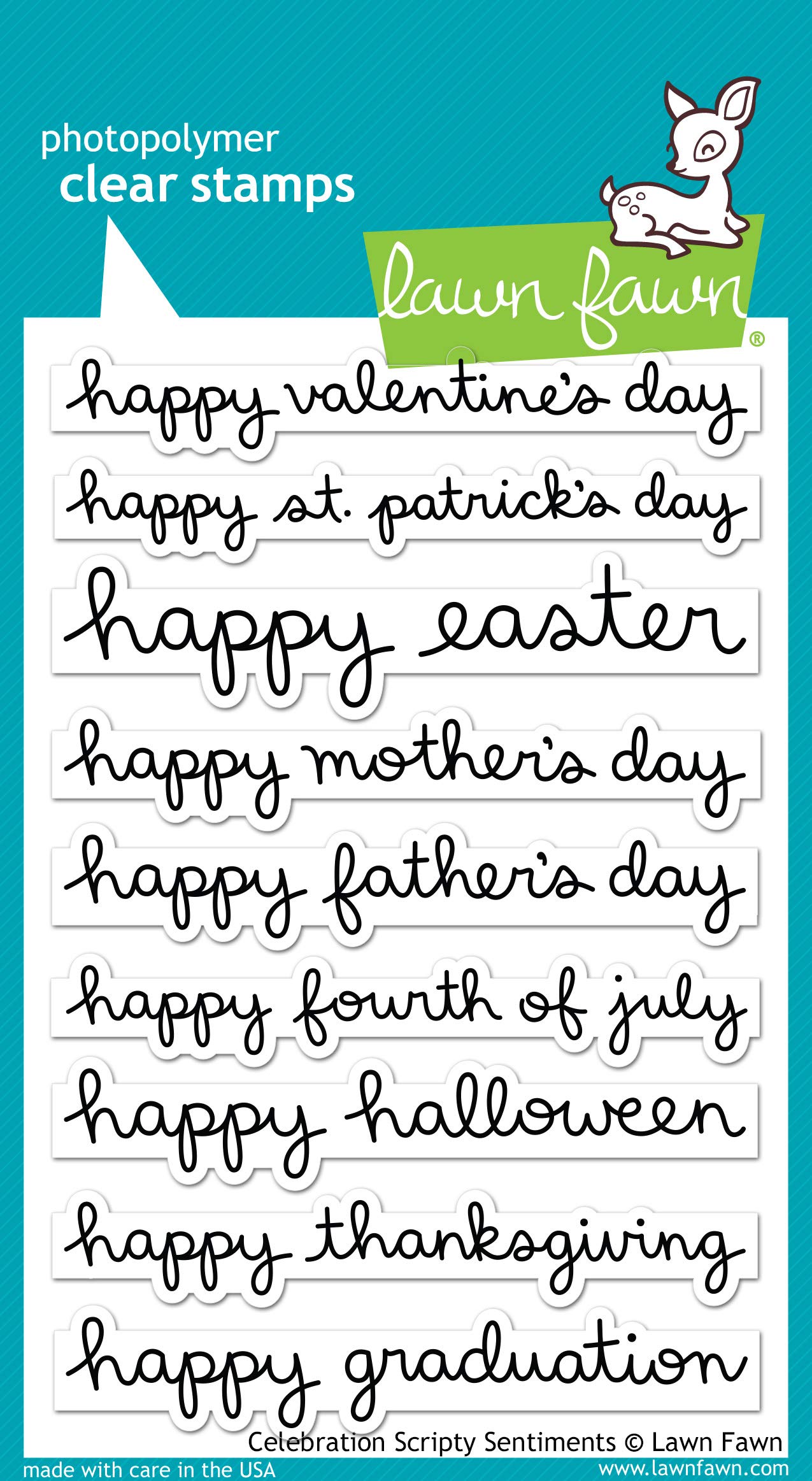 Lawn Fawn Clear Stamps Celebration Scripty Sentiments