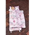EVERYDAY KIDS Nap Mat with Removable Pillow - Sweet Owls - Carry Handle with Straps Closure, Rollup Design, Soft Microfiber for Preschool, Daycare, Travel Sleeping Bag - Ages 3-6 Years