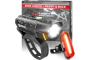 BX-Series USB-C Bike Light Set - Front and Back - 12Hr Max Long Lasting Rechargeable Headlight, Bicycle LED for Night Riding,