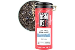Tiesta Tea - Earl Grey de la Crème, Loose Leaf, Creamy Earl Grey Black Tea, Premium Blend, Caffeinated Black, Make Hot or Iced Brews Up to 50 Cups, 4 Ounce Refillable Tin