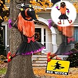 Large Crashing Witch Decor(55'' H), Halloween