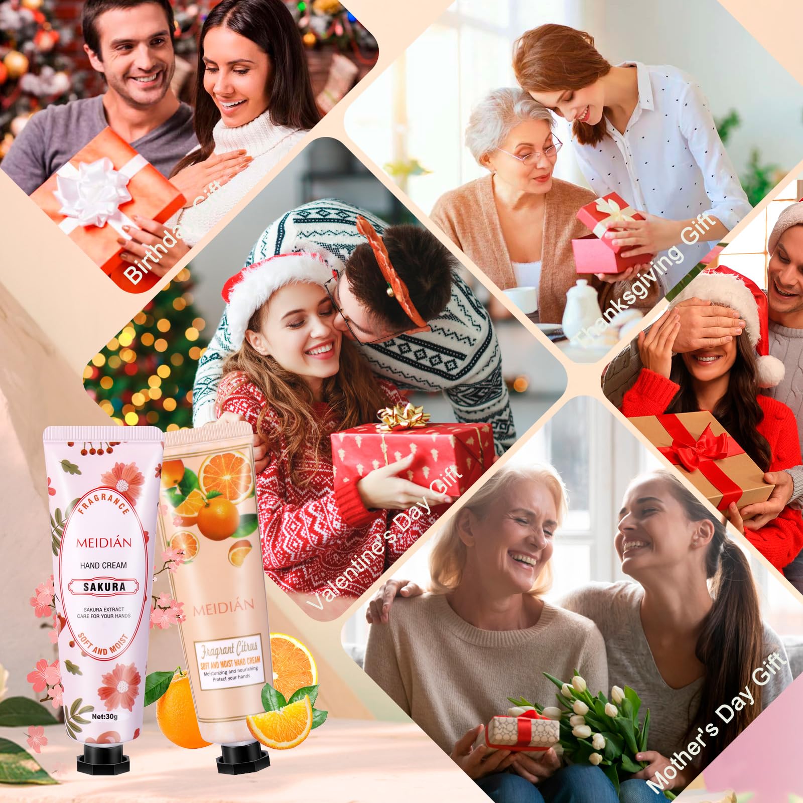 OFUN 40 Pack Hand Cream Gift Set for Women Mini Hand Care Lotion Travel Size for Dry Cracked Hand Plant Fragrance Hand Care Moisturizing Cream for Christmas Mother's Day Valentine's Day (40 Pack)